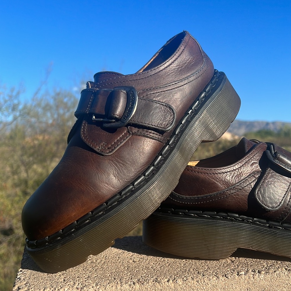 🏴󠁧󠁢󠁥󠁮󠁧󠁿 Dr. Martens MIE Super Chunky Monk Strap Platform Loafers UK 8